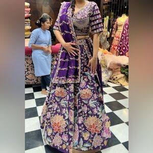 Purple Embroidered Lehenga Choli